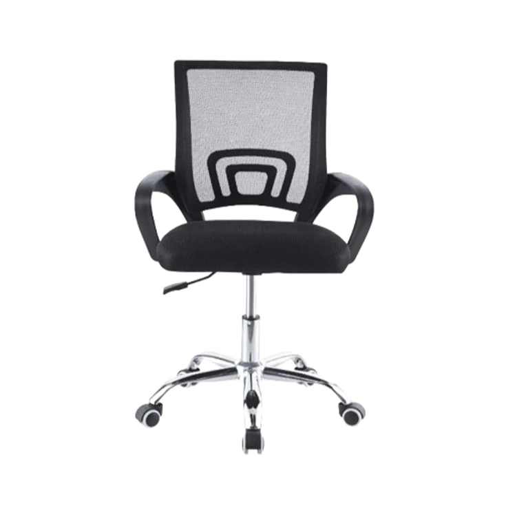 Cadeira de Escritório Diretor Secretária Executiva Office Giratória Base Cromada Tela Mesh Preta Ergonômica