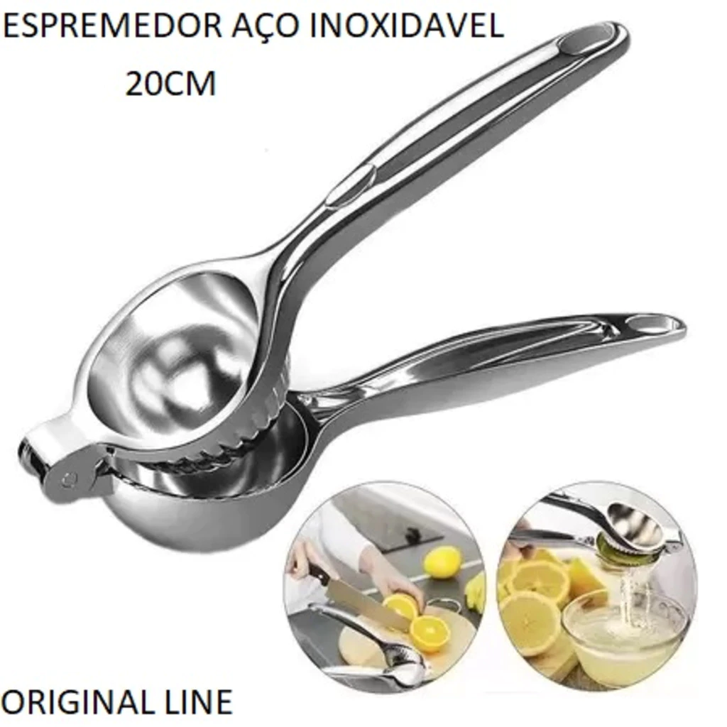 Espremedor De Limão Espremer Manual 20cm Limões De Aço Inoxidável Original Line Metal Multiuso Universal
