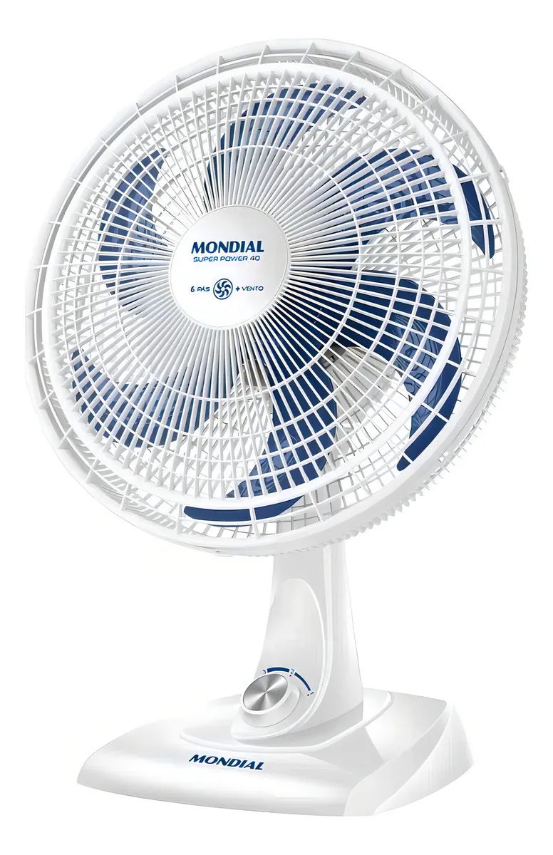 Ventilador De Mesa Vsp-40-w Super Power 40 Cm Mondial 140w Estrutura Branco/Azul Pás Branco/Azul