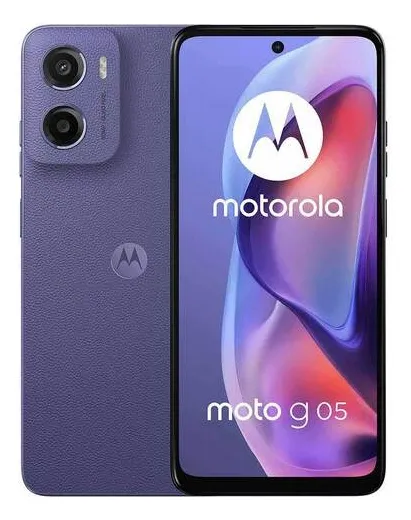 Smartphone Motorola Moto g05 - 128GB 12GB (4GB RAM + 8GB Ram Boost) e Camera 50MP com AI Bateria de 5200 mAh Tela 6.7" com Superbrilho - Violeta (Novo com caixa aberta)