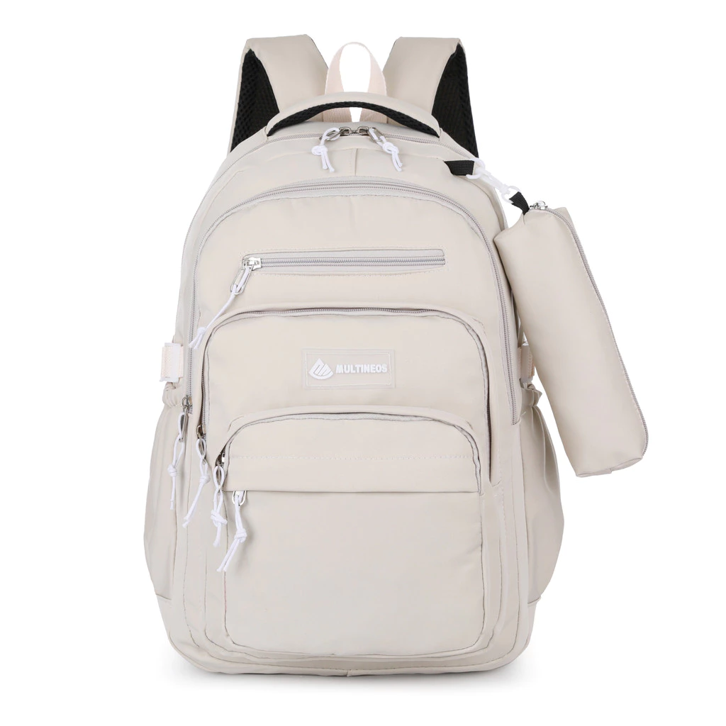 Mochila Escolar Com Estojo De Grande Capacidade Para Estudante Feminina Masculino Nylon Impermeavel Marca Multineos