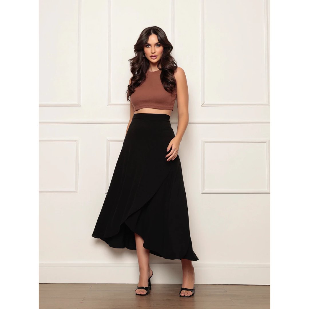 Saia Envelope Feminina Saia Transpassada Saia Envelope Longa Saia feminina Longa Saia Feminino