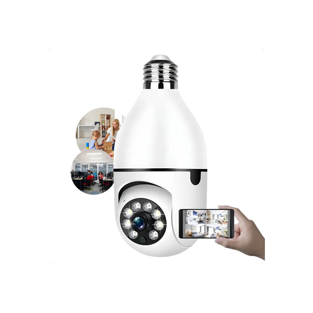 Kit 2 Câmeras Lampada De Segurança Wifi Ip App Yoosee 360 Graus Espiã Visão Noturna Com Audio Vgs Group