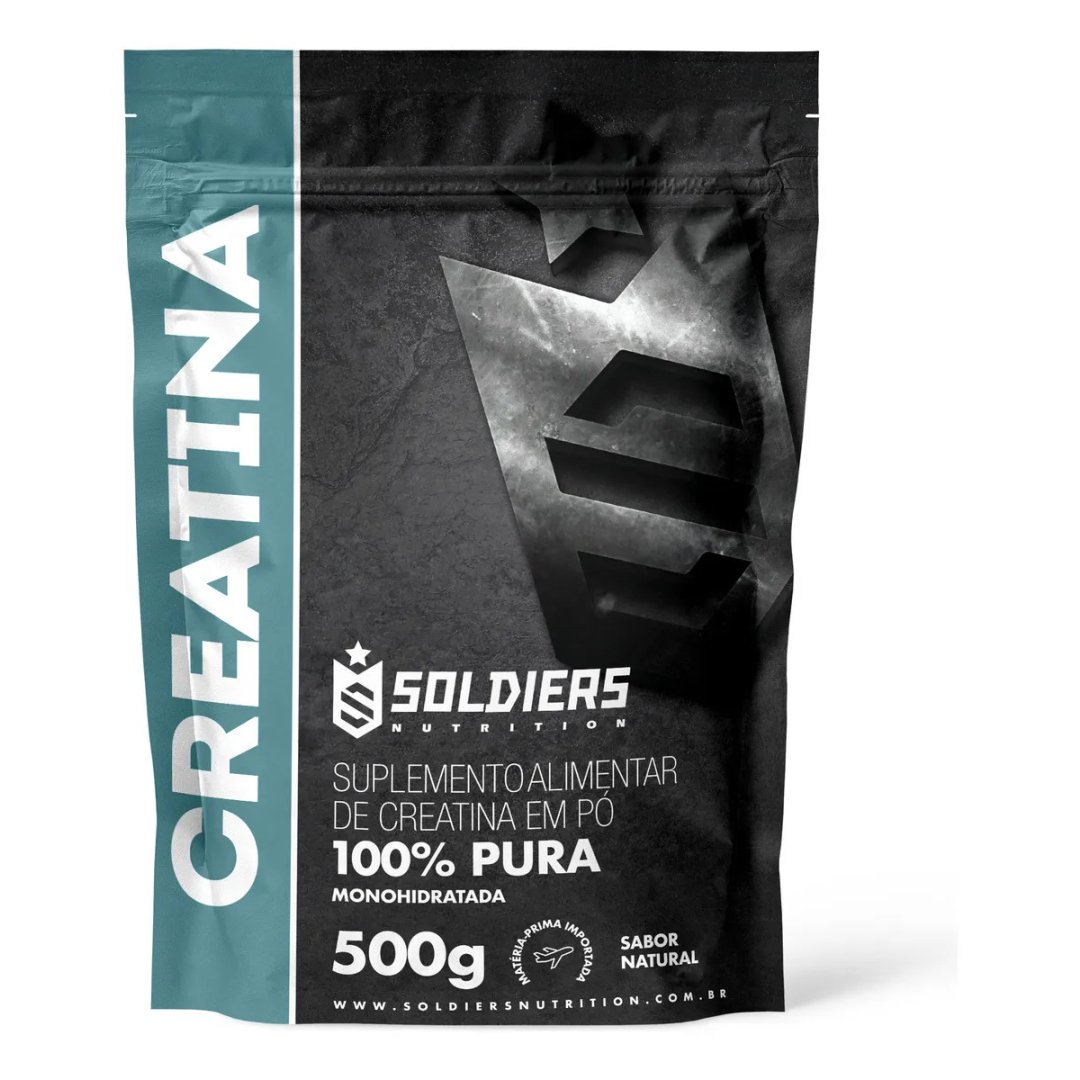 Creatina Monohidratada 500g Soldiers Nutrition 100% Pura Importada Alta Performance Músculo Treino