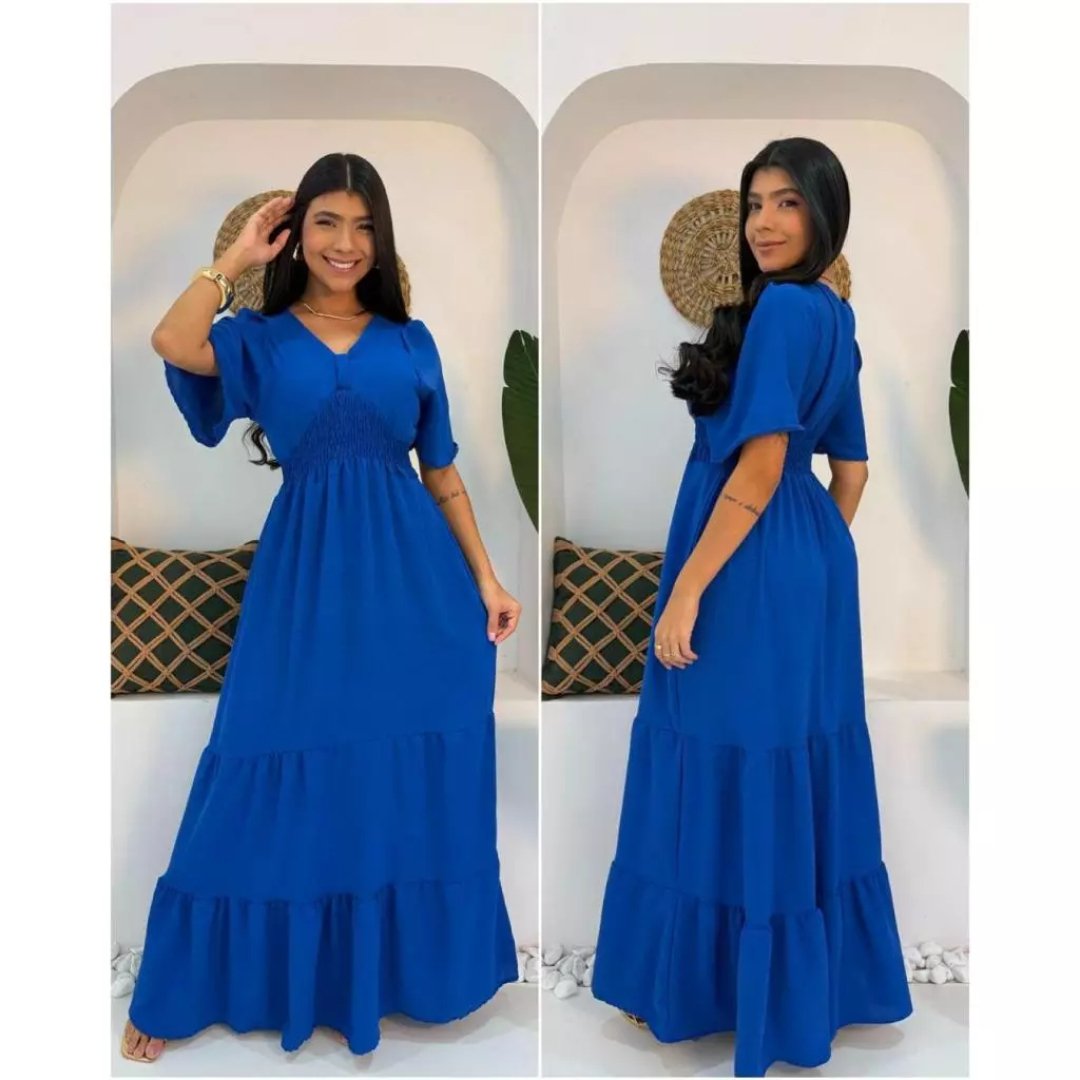 VESTIDOS EVANGÉLICOS | VESTIDO LONGO COM LASTEX | VESTIDOS LONGOS