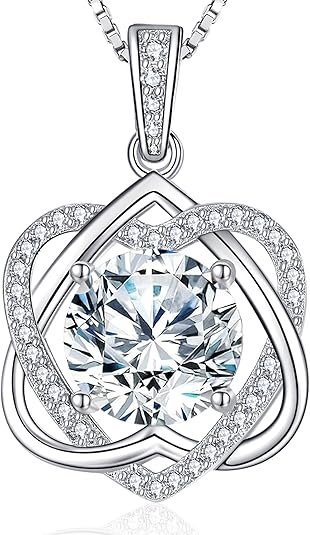 InfinityLove Heart Pendant Necklaces for Women, 2-5 Carat Moissanite Heart Necklace, Anniversary Birthday Christmas Valentine Engagements Mothers Day Jewelry for Wife Her Girlfriend Mom Daughter