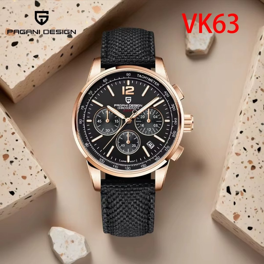 Pagani Design VK63 Fashion Men's Quartz Watches 41MM Top Sapphire Waterproof Sport 10 Bar Watch for men reloj hombre